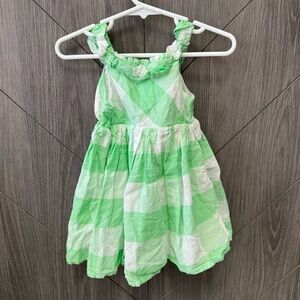 Cat & Jack Green and White Checkered Toddler Girl Dress